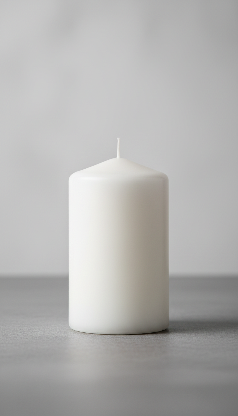 Porcelain white classic pillar candle