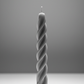 Stone gray twisted taper candle
